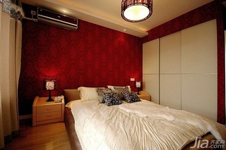 混搭风格三居室富裕型110平米卧室卧室背景墙床图片