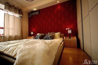 混搭风格三居室富裕型110平米卧室卧室背景墙床效果图