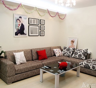 简约风格二居室富裕型80平米客厅沙发背景墙沙发图片