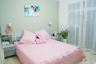 简约风格二居室富裕型80平米卧室床图片