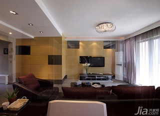 混搭风格二居室富裕型110平米客厅电视背景墙效果图