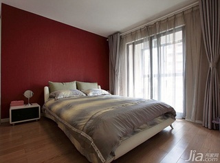混搭风格二居室富裕型110平米卧室卧室背景墙床图片