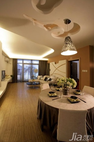 简约风格二居室富裕型110平米餐厅餐桌图片