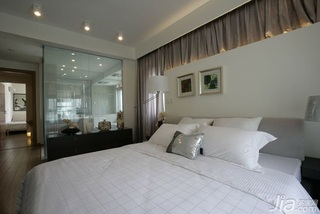 简约风格二居室富裕型110平米卧室吊顶床效果图