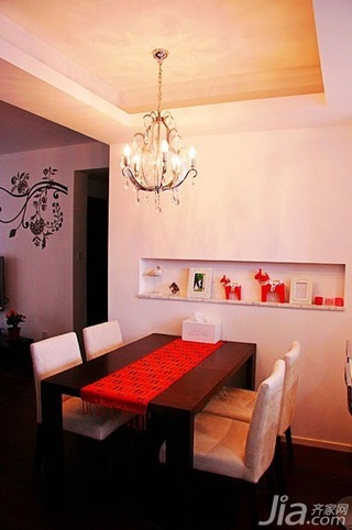 混搭风格二居室富裕型90平米餐厅餐桌图片
