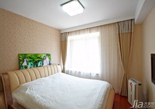 简约风格二居室富裕型80平米卧室卧室背景墙床效果图