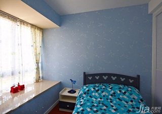 简约风格二居室富裕型80平米卧室卧室背景墙床效果图