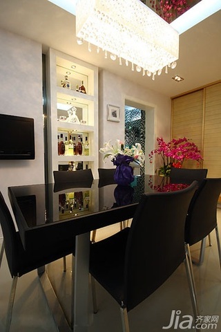 简约风格一居室富裕型90平米餐厅餐桌图片