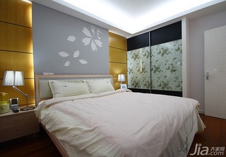 简约风格一居室富裕型90平米卧室卧室背景墙床图片