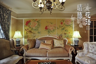 欧式风格三居室富裕型客厅沙发背景墙沙发效果图