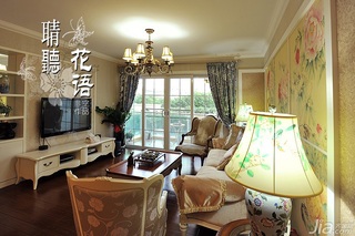 欧式风格三居室富裕型客厅沙发背景墙沙发效果图