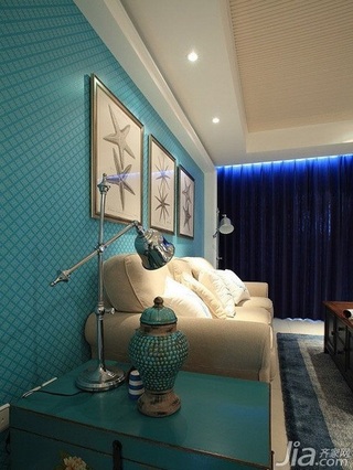 混搭风格三居室富裕型客厅沙发背景墙沙发效果图