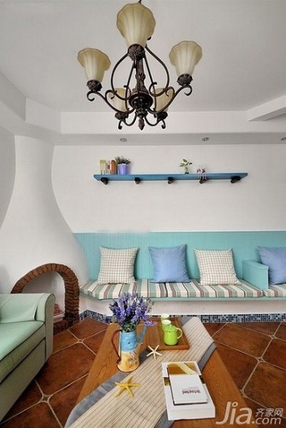 地中海风格小户型5-10万客厅沙发背景墙沙发图片