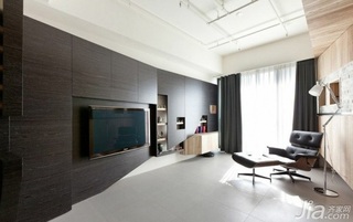简约风格二居室黑色5-10万客厅电视背景墙窗帘效果图