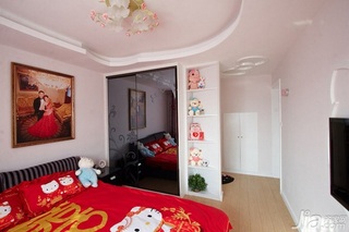 简约风格复式富裕型卧室床婚房设计图