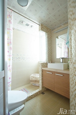 简约风格复式富裕型卫生间洗手台婚房家装图