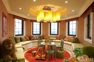 欧式风格别墅古典暖色调豪华型140平米以上客厅吊顶沙发图片