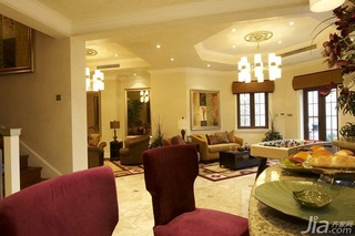 欧式风格别墅古典原木色豪华型140平米以上客厅沙发效果图