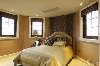 欧式风格别墅古典米色豪华型140平米以上卧室床效果图