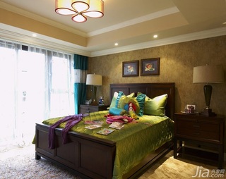 欧式风格别墅古典暖色调豪华型140平米以上卧室床图片
