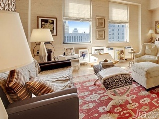 美式风格公寓温馨米色富裕型客厅装潢