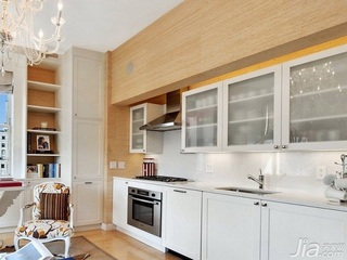 美式风格公寓简洁富裕型厨房橱柜效果图