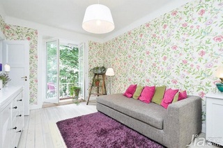 田园风格一居室5-10万40平米客厅沙发效果图