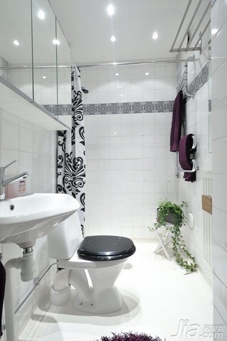 田园风格一居室5-10万40平米卫生间洗手台图片