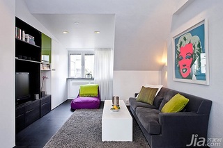 北欧风格二居室5-10万50平米客厅沙发背景墙沙发效果图