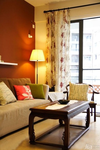 混搭风格公寓舒适暖色调富裕型140平米以上客厅装修