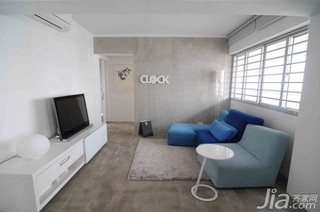 简约风格二居室灰色经济型客厅背景墙沙发效果图