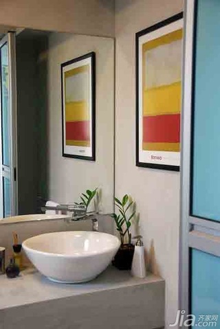 简约风格二居室温馨经济型卫生间洗手台图片