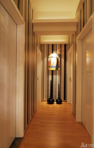 简欧风格二居室大气暖色调15-20万玄关客厅隔断设计
