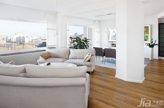 简约风格三居室白色富裕型客厅沙发效果图