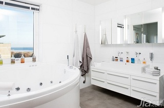 简约风格三居室白色富裕型卫生间洗手台效果图