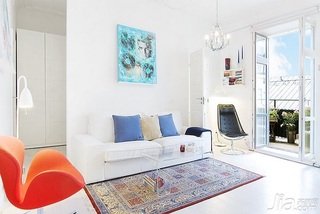 北欧风格小户型经济型40平米客厅沙发背景墙沙发图片