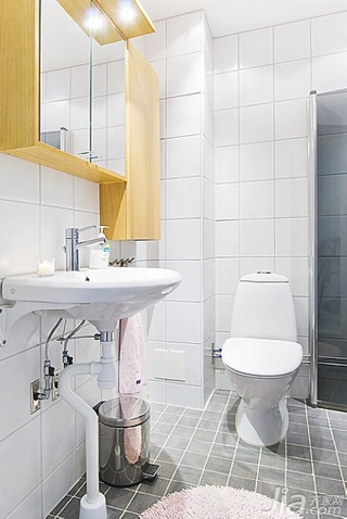北欧风格小户型白色经济型40平米卫生间设计图
