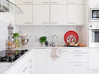 北欧风格公寓白色5-10万90平米厨房装修效果图
