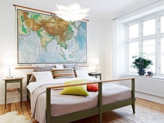 北欧风格公寓5-10万90平米卧室卧室背景墙床图片