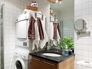 北欧风格公寓5-10万90平米卫生间洗手台图片