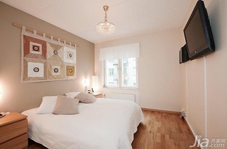 北欧风格四房以上5-10万110平米卧室卧室背景墙床效果图