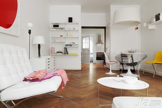 北欧风格小户型舒适白色经济型客厅灯具效果图