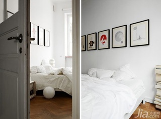 北欧风格小户型时尚白色经济型卧室床效果图