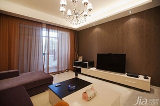 简约风格公寓时尚暖色调富裕型130平米客厅装潢