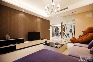 简约风格公寓温馨富裕型130平米客厅设计图