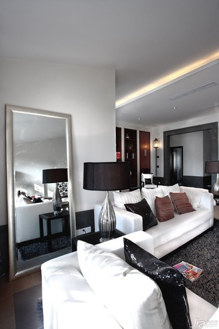 中式风格三居室简洁白色20万以上140平米以上客厅沙发图片