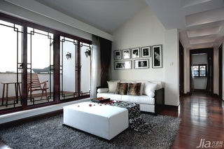 中式风格三居室简洁白色20万以上140平米以上客厅沙发效果图