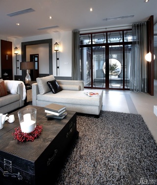 中式风格三居室简洁白色20万以上140平米以上客厅飘窗沙发效果图