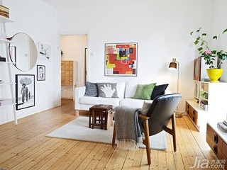 北欧风格公寓经济型40平米客厅沙发背景墙沙发图片
