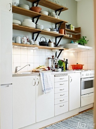 北欧风格公寓白色经济型40平米厨房橱柜订做